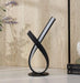 17' Abstract Upright Ribbon Bow LED Black Metal Table Lamp Default -DTYStore