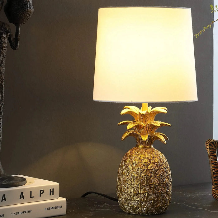17' In Golden Brass Tropical Heahea Pineapple Table Lamp Default -DTYStore