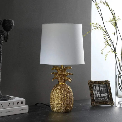 17' In Golden Brass Tropical Heahea Pineapple Table Lamp Default -DTYStore