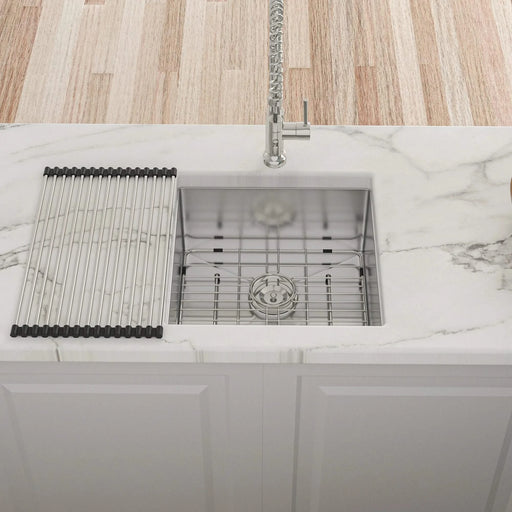 17' x 19' x 10' Premium Brushed Nickel 17 Inch Undermount Sink 16 Gauge Stainless Steel Single Bowl Default -DTYStore