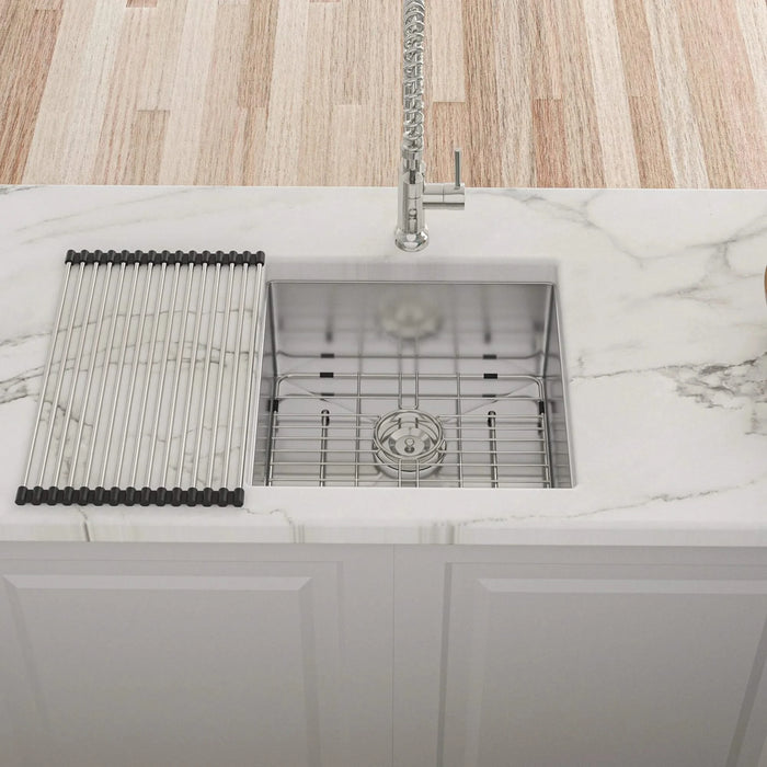 17' x 19' x 10' Premium Brushed Nickel 17 Inch Undermount Sink 16 Gauge Stainless Steel Single Bowl Default -DTYStore