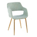 Margarite Contemporary Dining/Accent Chair in Gold Metal and Light Green Fabric by LumiSource - Set of 2 - DTYStore