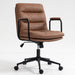 Office Chair,Mid Back Home Office Desk Task Chair with Wheels and Arms Ergonomic PU Leather Computer Rolling Swivel Chair with Padded Armrest,The back of the chair can recline 40Â° (Brown) - DTYStore