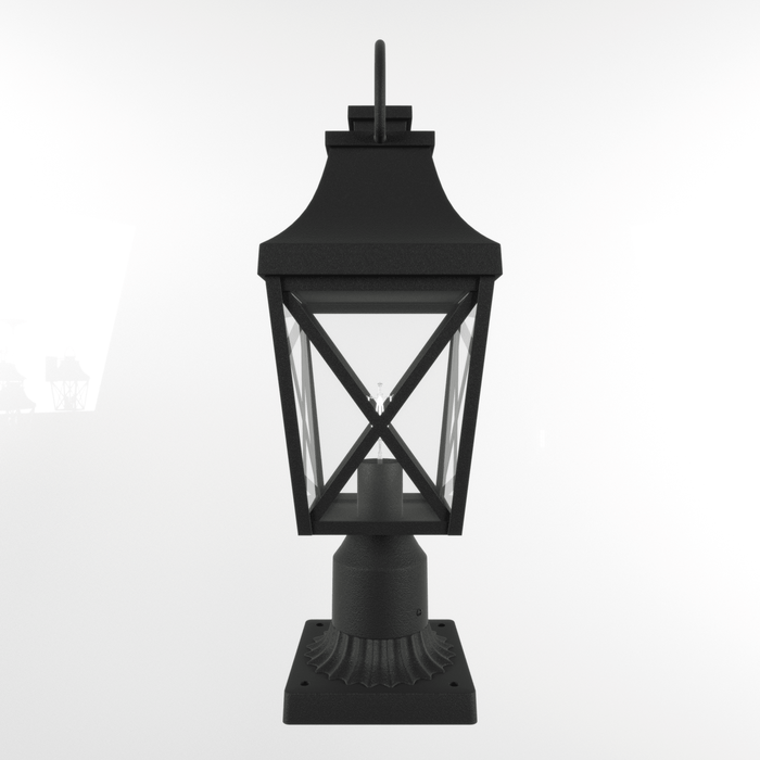 Outdoor Post Light,Lamp Post Light Fixture,Post Lantern with Pier Mount Base,Textured Black,21.3in,Suitable for Gardens, Yards or Entrances (2 pack)
