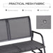 Outsunny 2-Person Outdoor Glider Bench, Patio Double Swing Rocking Chair Loveseat w/Powder Coated Steel Frame for Backyard Garden Porch, Gray - DTYStore