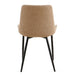 Beige Leathaire Dining Chairs Set of 2,Mid-Century Modern Leathaire Chairs Kitchen Living Room Armless Side Chair with Metal Legs Set Of 2 - DTYStore