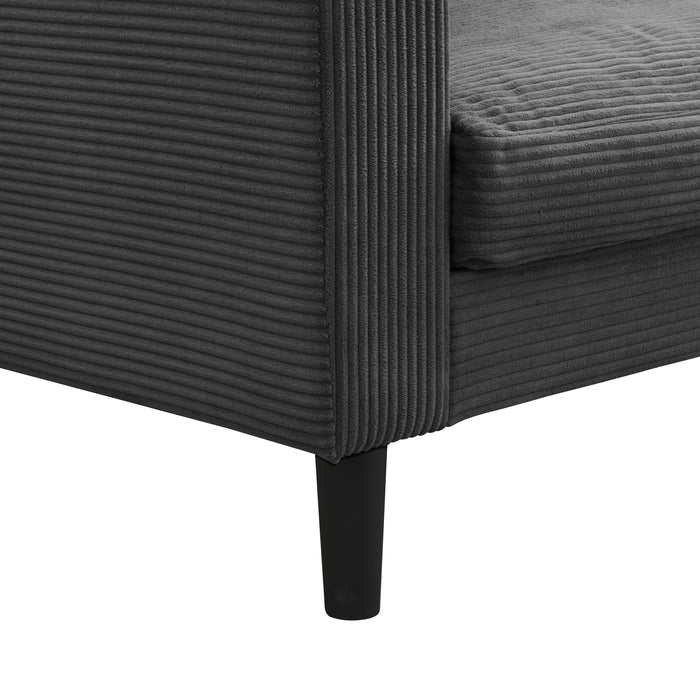 Two Piece Sofa Set,Living Room Three seater+Two seater,Comfy,Modern Upholstered Sofa,Living Room Bedroom Apartment Small Space,Corduroy,Dark grey