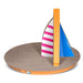 Cat Condo Scratcher Post Cardboard, Sailboat Shape Cat Scratching Board, 21.26x13.78x15.75 inch - DTYStore