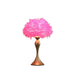 18.25'In Hot Pink Feather Aquina Satin Gold Metal Contour Glam Table Lamp Default -DTYStore