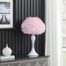 18.25'In Soft Pink Feather Aquina Crisp White Contour Glam Table Lamp Default -DTYStore