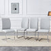 Luxury Simple Arch Chair - Set of 4 Light Gray PU Material High Resilience Dining Chair with Arched Metal Silver Leg. - DTYStore