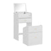 Small Vanity Desk with Mirror - White Makeup Vanitys Set Make up Table with Chair, Drawers, Mini Space Saving Cute Dressing Table for Girls Bedroom Living room - DTYStore