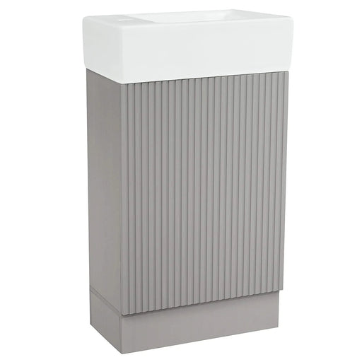 18.6' Bathroom Vanity with Sink, Bathroom Vanity Cabinet with Two-tier Shelf, Left or Right Orientation, Grey (Old Sku:WF308491AAE) Default -DTYStore