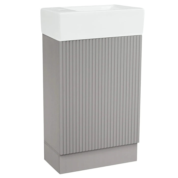 18.6' Bathroom Vanity with Sink, Bathroom Vanity Cabinet with Two-tier Shelf, Left or Right Orientation, Grey (Old Sku:WF308491AAE) Default -DTYStore