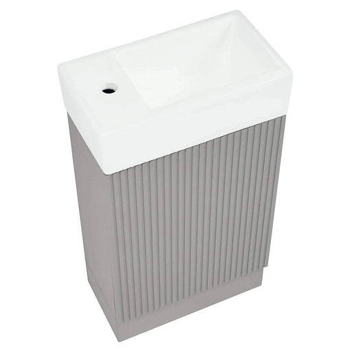 18.6' Bathroom Vanity with Sink, Bathroom Vanity Cabinet with Two-tier Shelf, Left or Right Orientation, Grey (Old Sku:WF308491AAE) Default -DTYStore