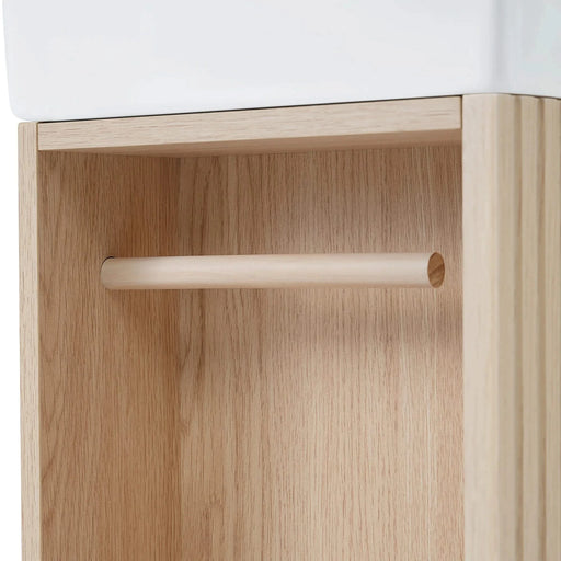 18.6' Bathroom Vanity with Sink, Bathroom Vanity Cabinet with Two-tier Shelf, Left or Right Orientation, Natural (Old Sku:WF308491AAN) Default -DTYStore