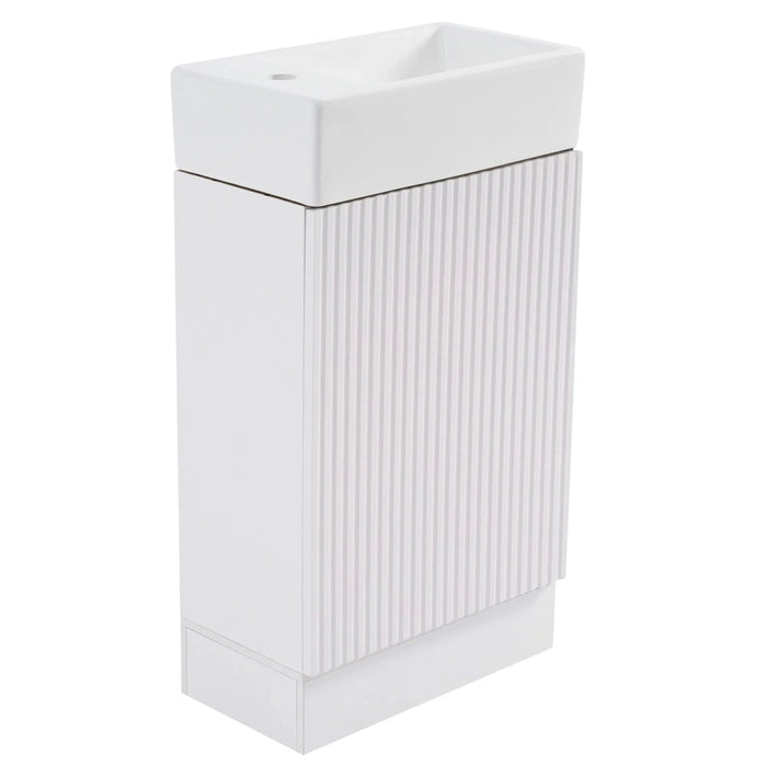 18.6' Bathroom Vanity with Sink, Bathroom Vanity Cabinet with Two-tier Shelf, Left or Right Orientation, White (Old Sku:WF308491AAK) Default -DTYStore