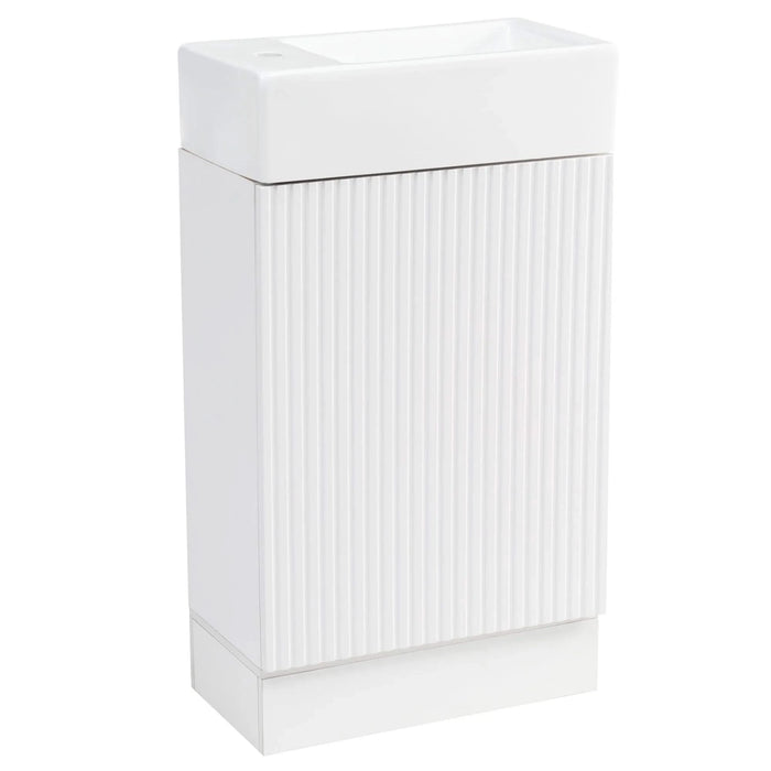 18.6' Bathroom Vanity with Sink, Bathroom Vanity Cabinet with Two-tier Shelf, Left or Right Orientation, White (Old Sku:WF308491AAK) Default -DTYStore