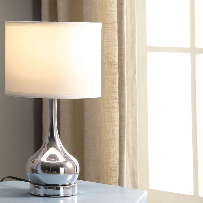 18.75' Corrine Polished Silver Mid-Century Table Lamp Default -DTYStore