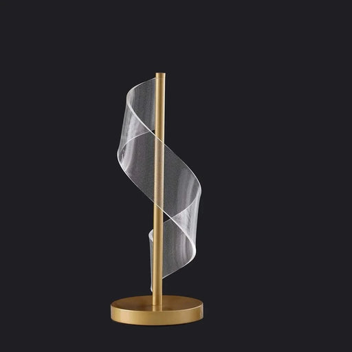 18.75' In Dinamo Modern 'S' Wave Swirl Acrylic Led Brushed Gold Table Lamp Default -DTYStore
