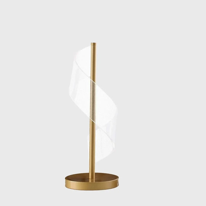 18.75' In Dinamo Modern 'S' Wave Swirl Acrylic Led Brushed Gold Table Lamp Default -DTYStore
