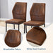 Luxury Simple Chair - Set of 6 Brown Technology Fabric Material High Resilience Dining Chair with Metal Black Leg.The Chair Back Has a Vertical Stripe Design With Smooth And Uniform Lines. - DTYStore