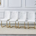 Modern dining chairs, dining room chairs, and golden leg cushioned chairs made of artificial leather, suitable for kitchens, living rooms, bedrooms, and offices. Set of 6 pieces (white+PU )C-001 - DTYStore
