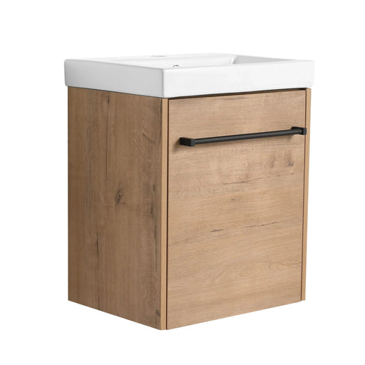 18'' Floating Wall-Mounted Bathroom Vanity with Ceramic Sink & Soft-Close Cabinet Door, For Small Bathroom Default -DTYStore