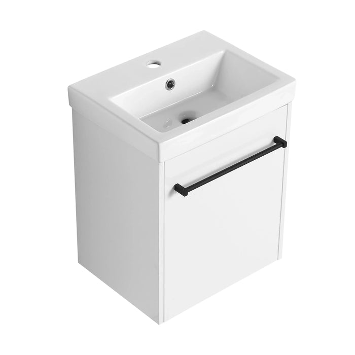 18'' Floating Wall-Mounted Bathroom Vanity with Ceramic Sink & Soft-Close Cabinet Door, For Small Bathroom Default -DTYStore