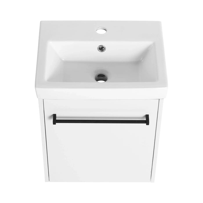 18'' Floating Wall-Mounted Bathroom Vanity with Ceramic Sink & Soft-Close Cabinet Door, For Small Bathroom Default -DTYStore