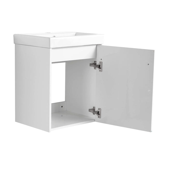 18'' Floating Wall-Mounted Bathroom Vanity with Ceramic Sink & Soft-Close Cabinet Door, For Small Bathroom Default -DTYStore