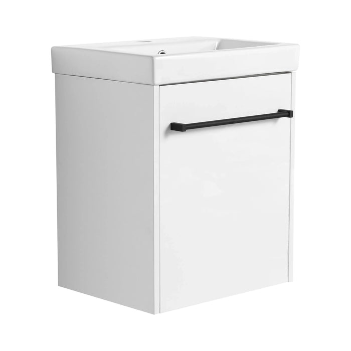 18'' Floating Wall-Mounted Bathroom Vanity with Ceramic Sink & Soft-Close Cabinet Door, For Small Bathroom Default -DTYStore