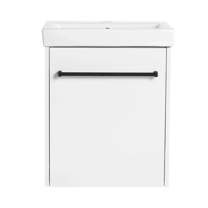 18'' Floating Wall-Mounted Bathroom Vanity with Ceramic Sink & Soft-Close Cabinet Door, For Small Bathroom Default -DTYStore