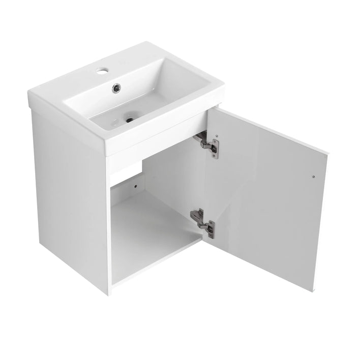 18'' Floating Wall-Mounted Bathroom Vanity with Ceramic Sink & Soft-Close Cabinet Door, For Small Bathroom Default -DTYStore