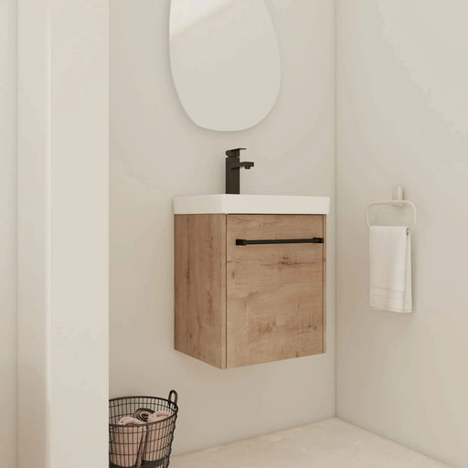 18'' Floating Wall-Mounted Bathroom Vanity with Ceramic Sink & Soft-Close Cabinet Door, For Small Bathroom Default -DTYStore