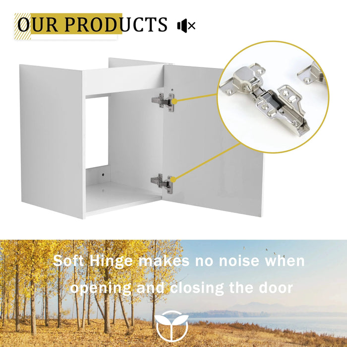 18'' Floating Wall-Mounted Bathroom Vanity with Ceramic Sink & Soft-Close Cabinet Door, For Small Bathroom Default -DTYStore