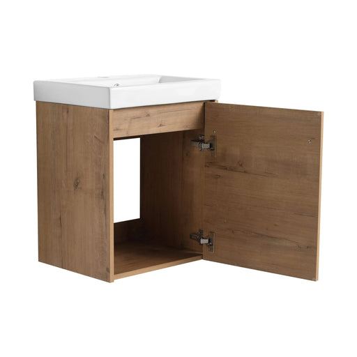 18'' Floating Wall-Mounted Bathroom Vanity with Ceramic Sink & Soft-Close Cabinet Door, For Small Bathroom Default -DTYStore