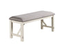 Dining Room Furniture 1x Bench Gray Fabric Cushion Seat White Clean Lines - DTYStore