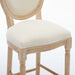 Solid Wood Bar stools Set of 2, Classic French Country Wooden Barstools with Upholstered Seating - DTYStore