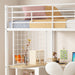 Twin Loft Bed with Desk and Storage Wardrobe, Heavy Duty Loft Bed with Stairs and Metal Grid, Twin Size Loft Bed, No Box Spring Needed, White Loft Bed Twin Size-White - DTYStore