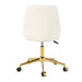 Modern teddy fleece fabric with gold legs living room furniture dining chair, soft and comfortable, lift adjustment, free movement convenient, space saving. (set of 1) - DTYStore