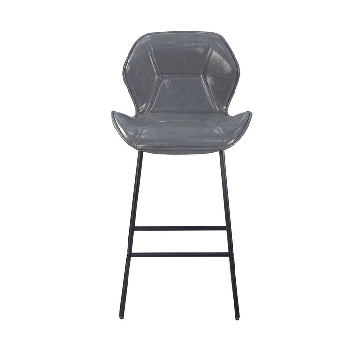 Set of 2, Leather Bar Chair with High-Density Sponge, PU Chair Counter Height Pub Kitchen Stools for Dining room,homes,bars, kitchens,Gray - DTYStore