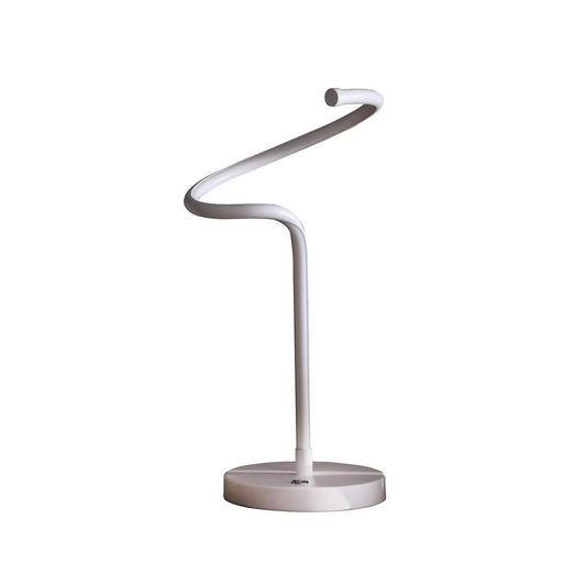 19-Inch LED Matte White Curvilinear S-Curve Spiral Tube LED Table Lamp Default -DTYStore