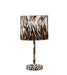 19.25' Faux Suede Tiger Print Metal Table Lamp Default -DTYStore