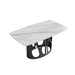 63 "modern artificial stone curved white panel black iron metal legs-can accommodate 6 people. - DTYStore