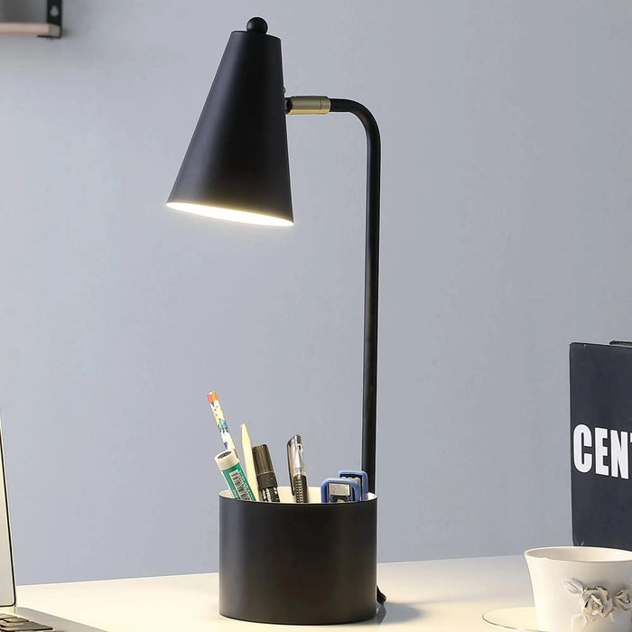 19.5' In Student Black Metal Task Desk Lamp W/ Organizer Default -DTYStore