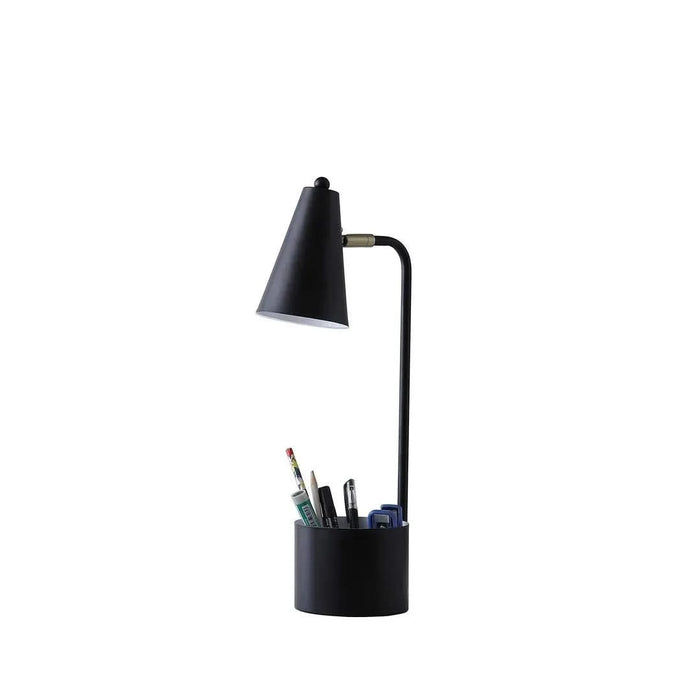 19.5' In Student Black Metal Task Desk Lamp W/ Organizer Default -DTYStore