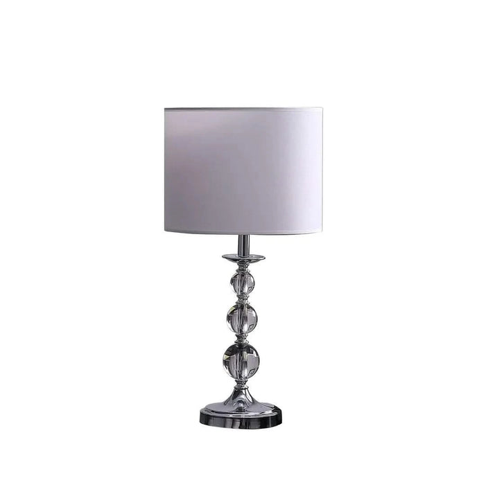 19.75' Ascending Solid Crystal Orbs Chrome Table Lamp in Chrome Silver Default -DTYStore