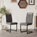 Modern Dining Chairs,PU Faux Leather High Back Upholstered Side Chair with C-shaped Tube. Black Metal Legs for Dining Room Kitchen Vanity Patio Club Guest Office Chair (Set of 4) (Grey+PU) - DTYStore