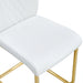 Modern dining chairs, dining room chairs, and golden leg cushioned chairs made of artificial leather, suitable for kitchens, living rooms, bedrooms, and offices. Set of 6 pieces (white+PU )C-001 - DTYStore